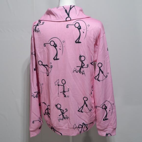 Acegolfs Woman's Hyper-Prep Golf Sweatshirt Pink & Black Size Medium - Picture 4 of 6